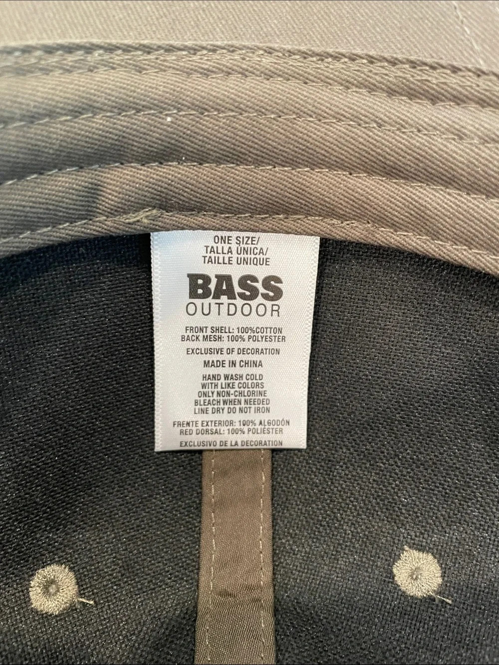 Bass Outdoor embroidered Mesh Back Trucker Hat- Olive Green